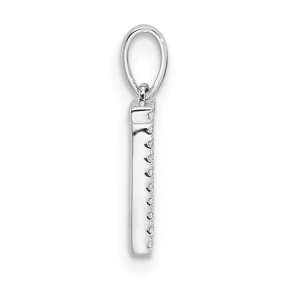 14K White Gold Diamond Letter T Initial Pendant (PM9798T-005-WA)
