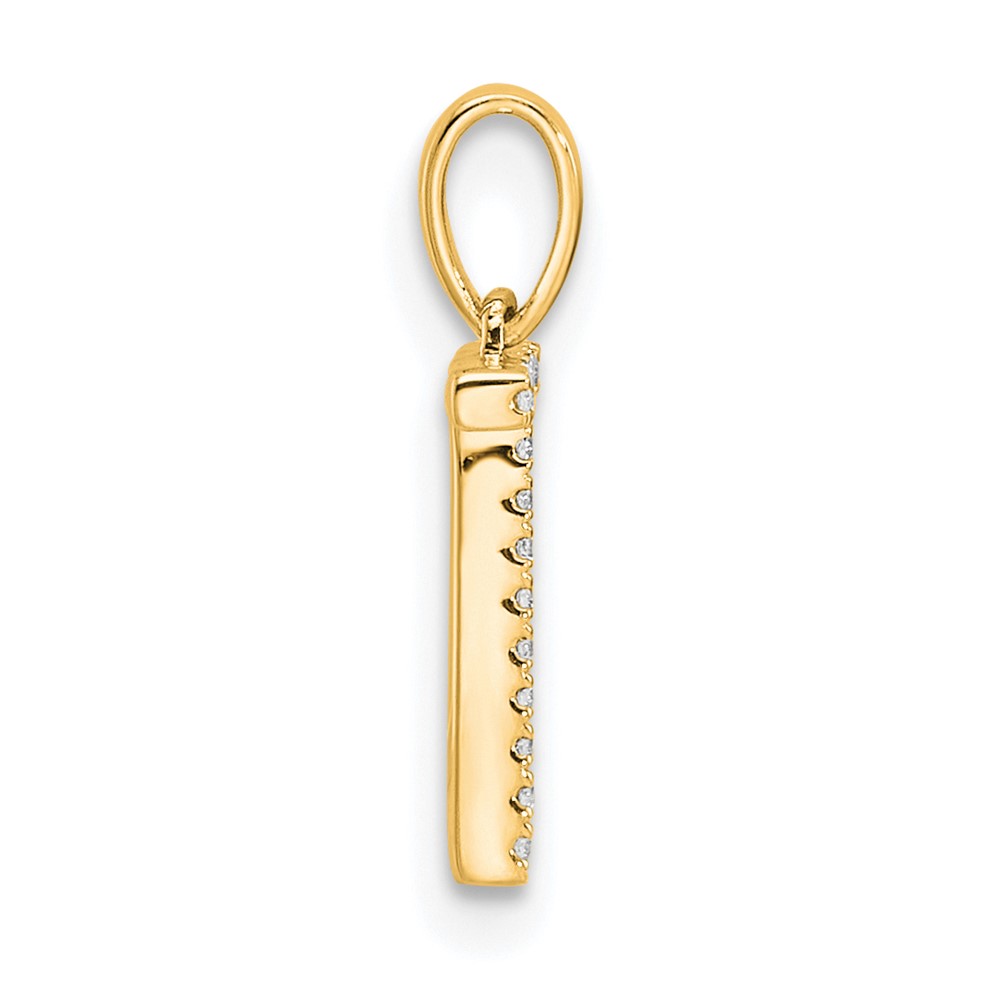 14K Diamond Letter T Initial Pendant (PM9798T-005-YA)