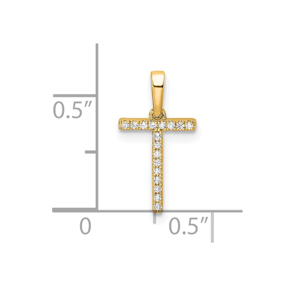 14K Diamond Letter T Initial Pendant (PM9798T-005-YA)