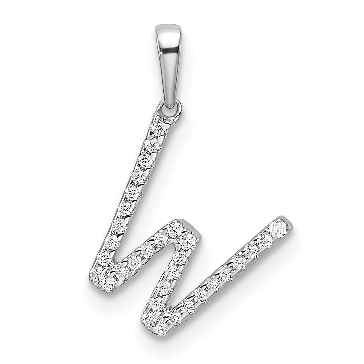 14K White Gold Diamond Letter W Initial Pendant (PM9798W-010-WA)