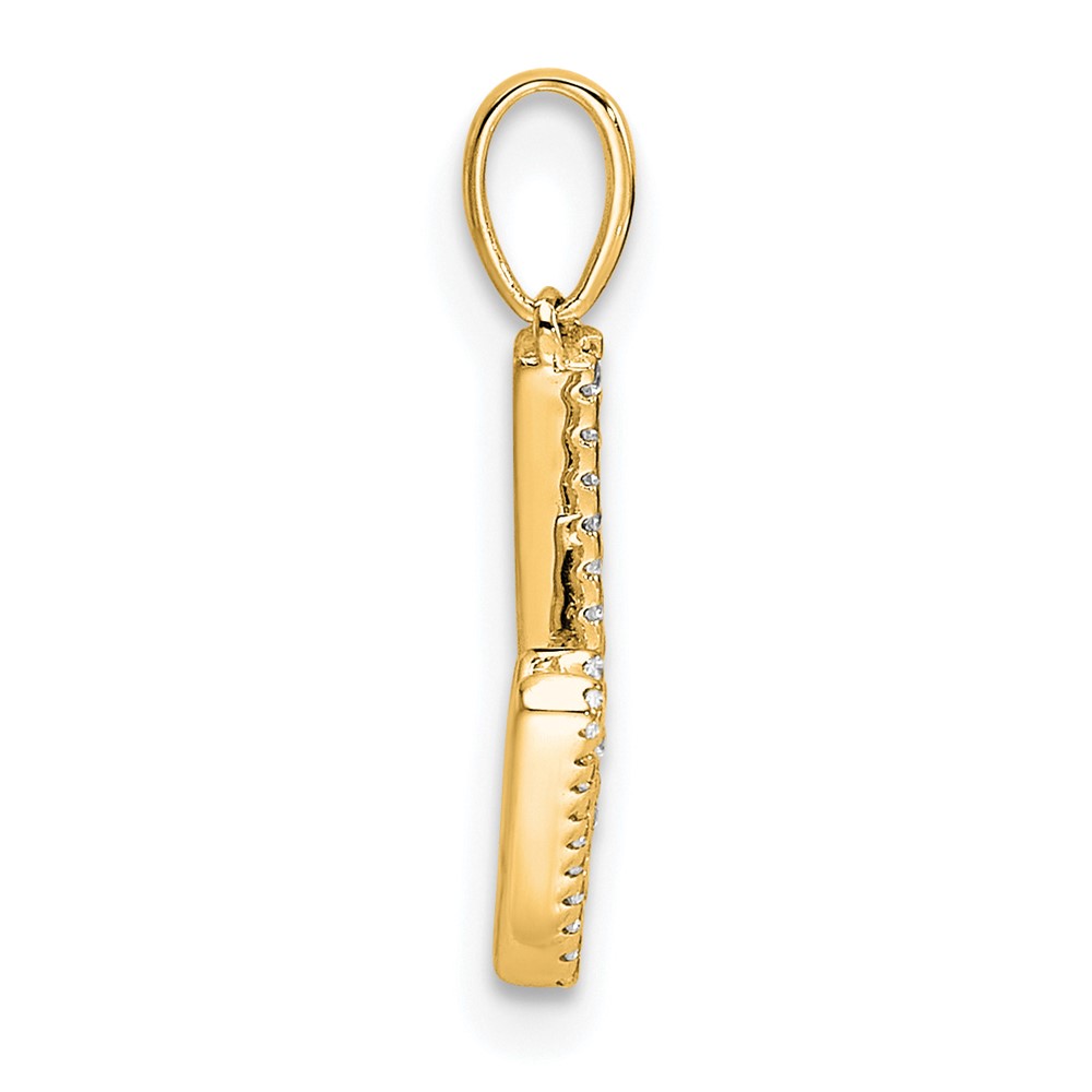 14K Diamond Letter W Initial Pendant (PM9798W-010-YA)