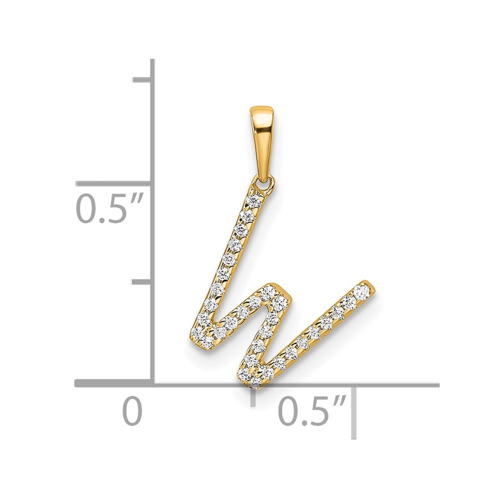 14K Diamond Letter W Initial Pendant (PM9798W-010-YA)