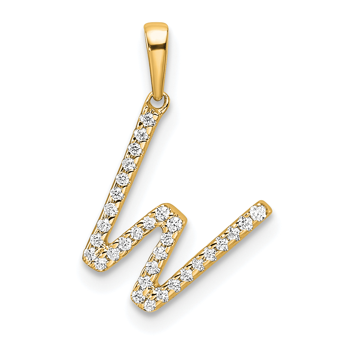 14K Diamond Letter W Initial Pendant (PM9798W-010-YA)