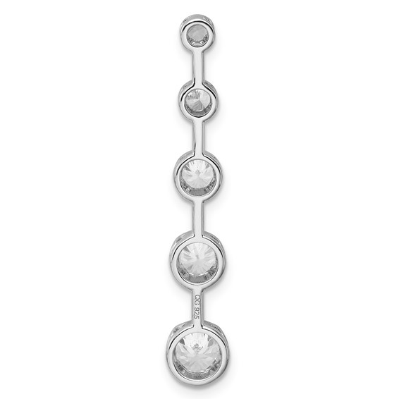 Sterling Silver CZ Graduated Pendant