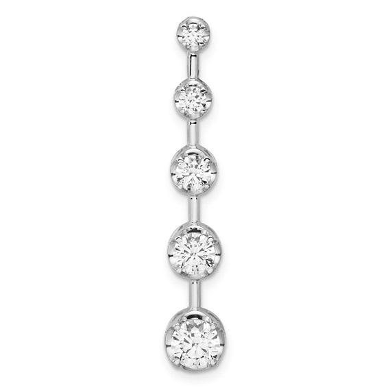 Sterling Silver CZ Graduated Pendant