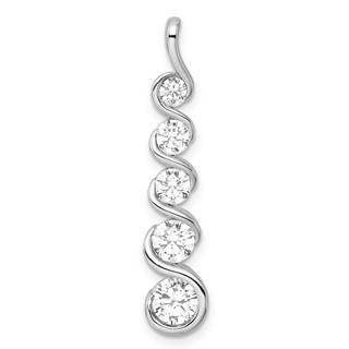 Sterling Silver CZ Graduated Pendant