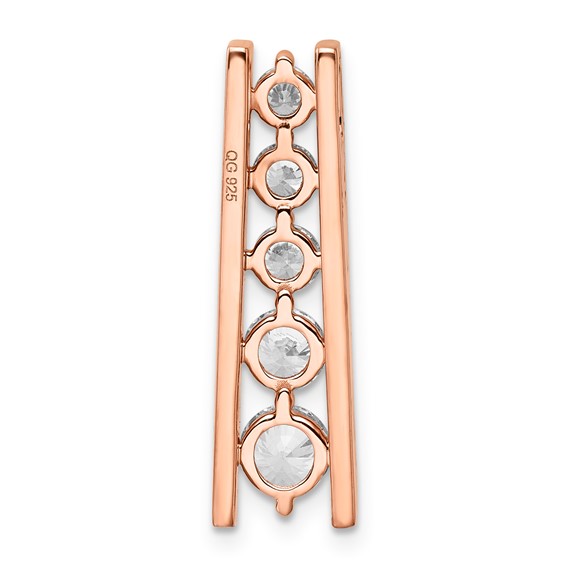 RG Sterling Silver CZ Graduated Pendant