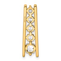 14K Yellow Gold Lab Grown VS SI+ G+ Dia Graduated Cushion Pendant with Chain view 3
