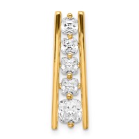 14K Yellow Gold Lab Grown VS SI+ G+ Dia Graduated Cushion Pendant with Chain view 1