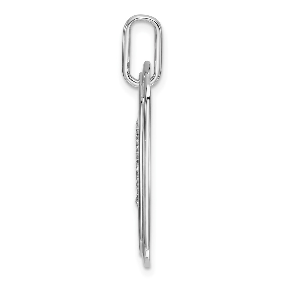 14K White Gold Diamond Initial B Dog Tag Charm (PM9842B-025-WA)