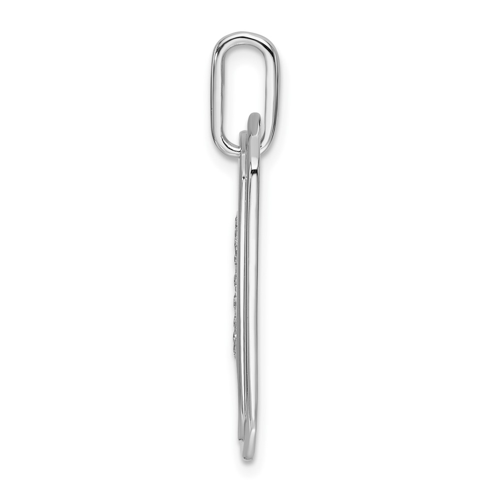 14K White Gold Diamond Initial C Dog Tag Charm (PM9842C-018-WA)