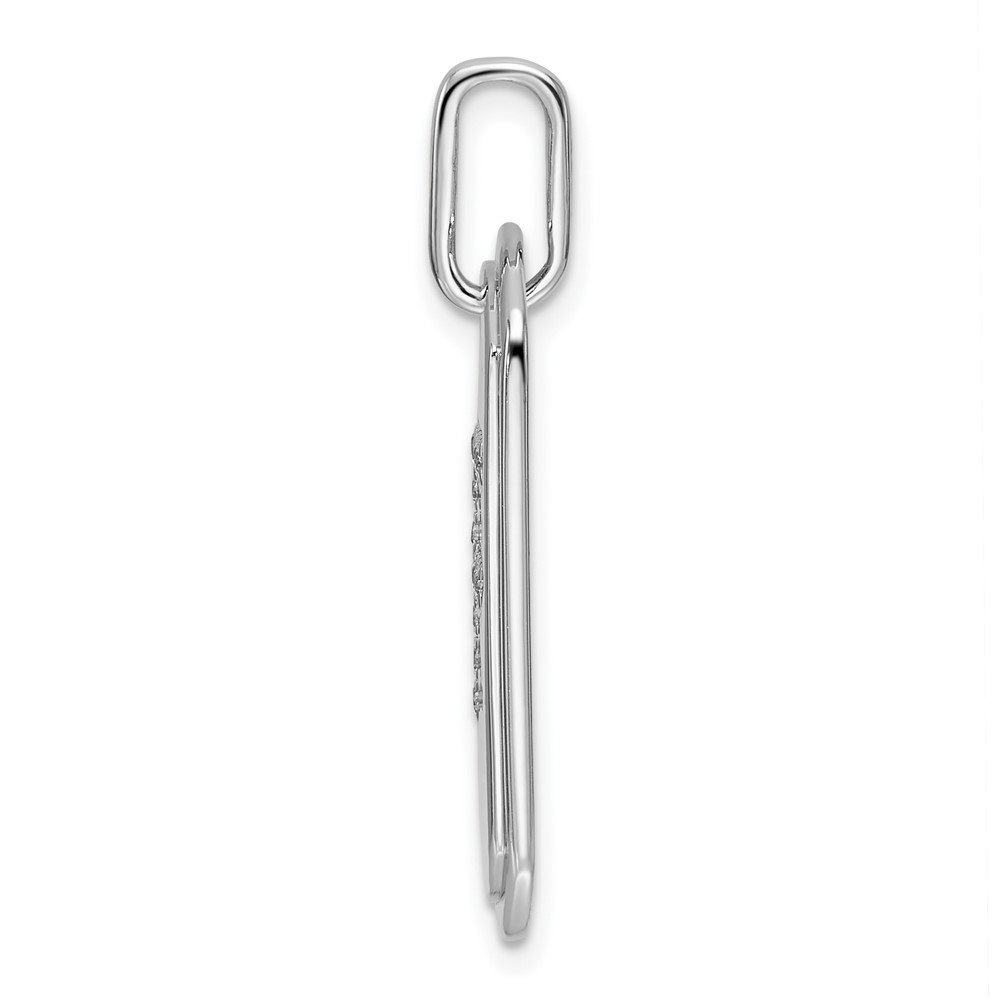 14K White Gold Diamond Initial F Dog Tag Charm (PM9842F-017-WA)