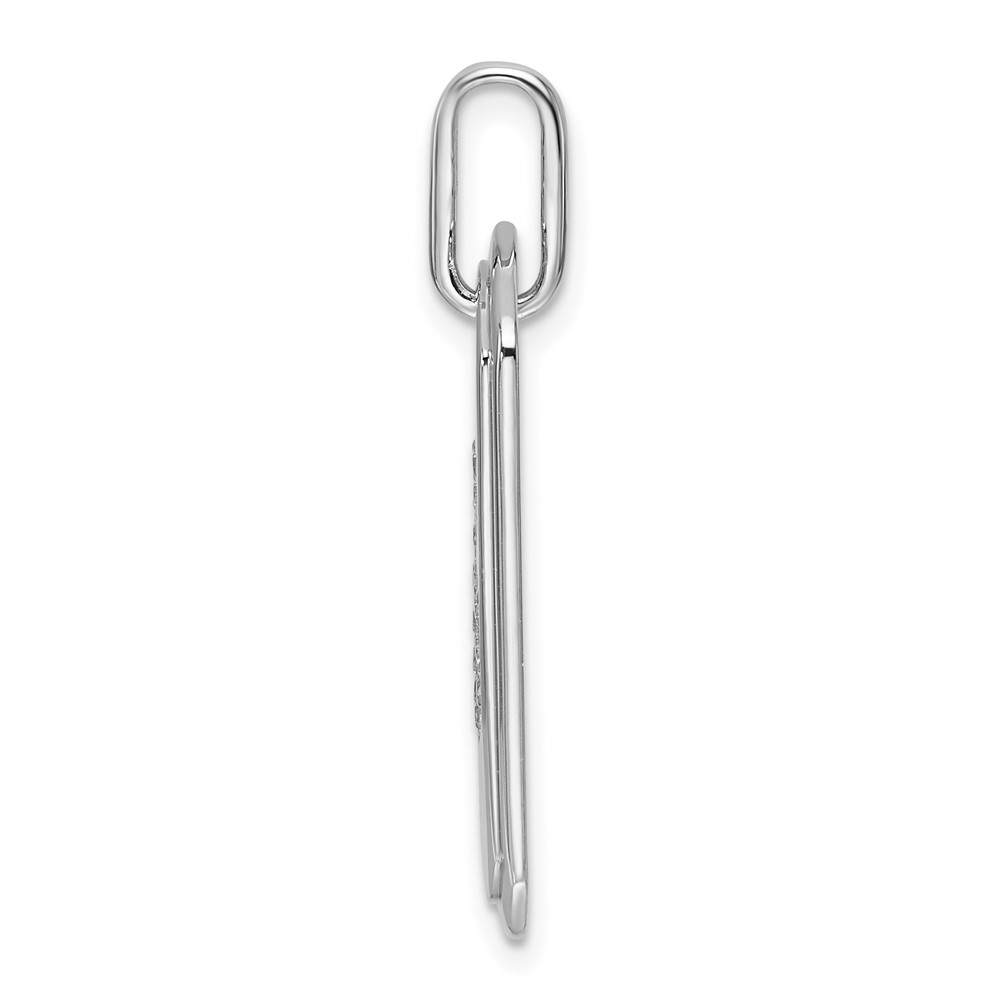 14K White Gold Diamond Initial G Dog Tag Charm (PM9842G-023-WA)