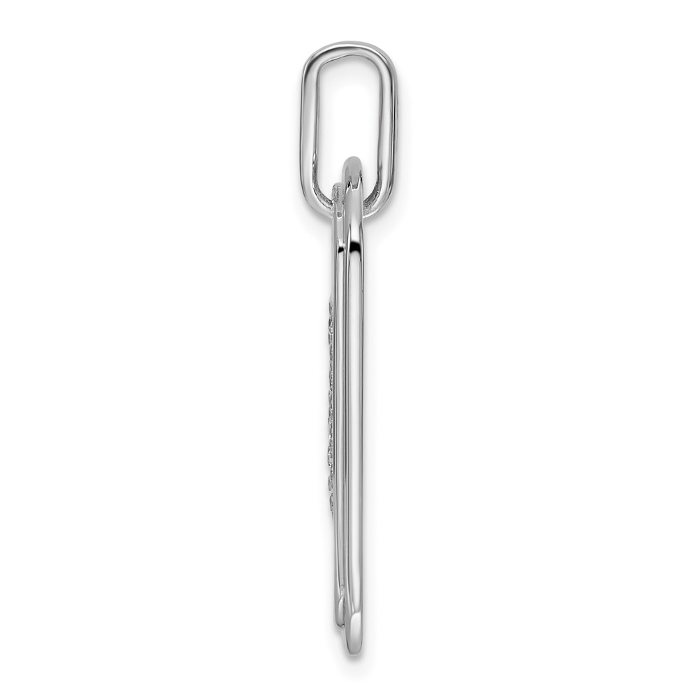 14K White Gold  Diamond Gold Initial M Dog Tag Charm (PM9842M-031-WA)