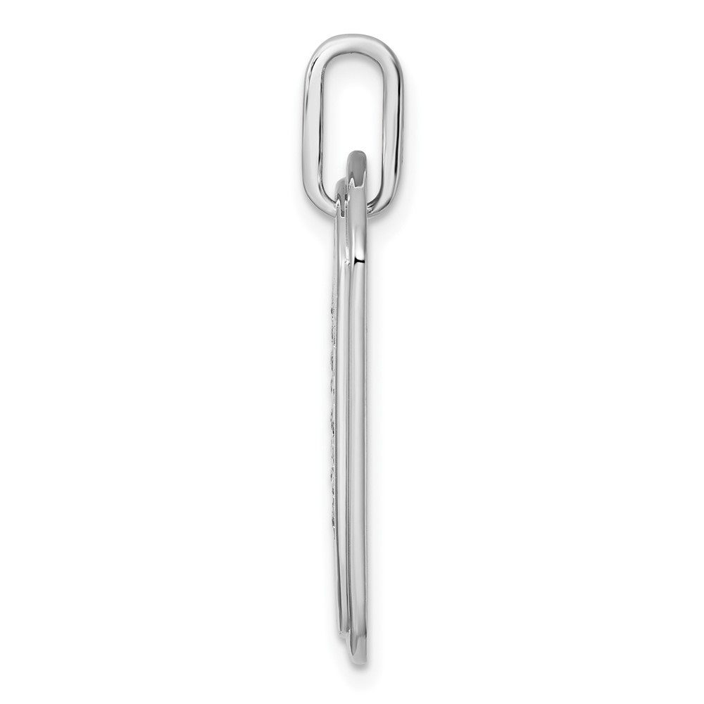14K White Gold  Diamond Initial N Dog Tag Charm (PM9842N-026-WA)