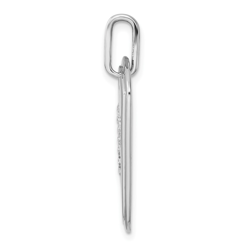 14K White Gold  Diamond Initial P Dog Tag Charm (PM9842P-018-WA)