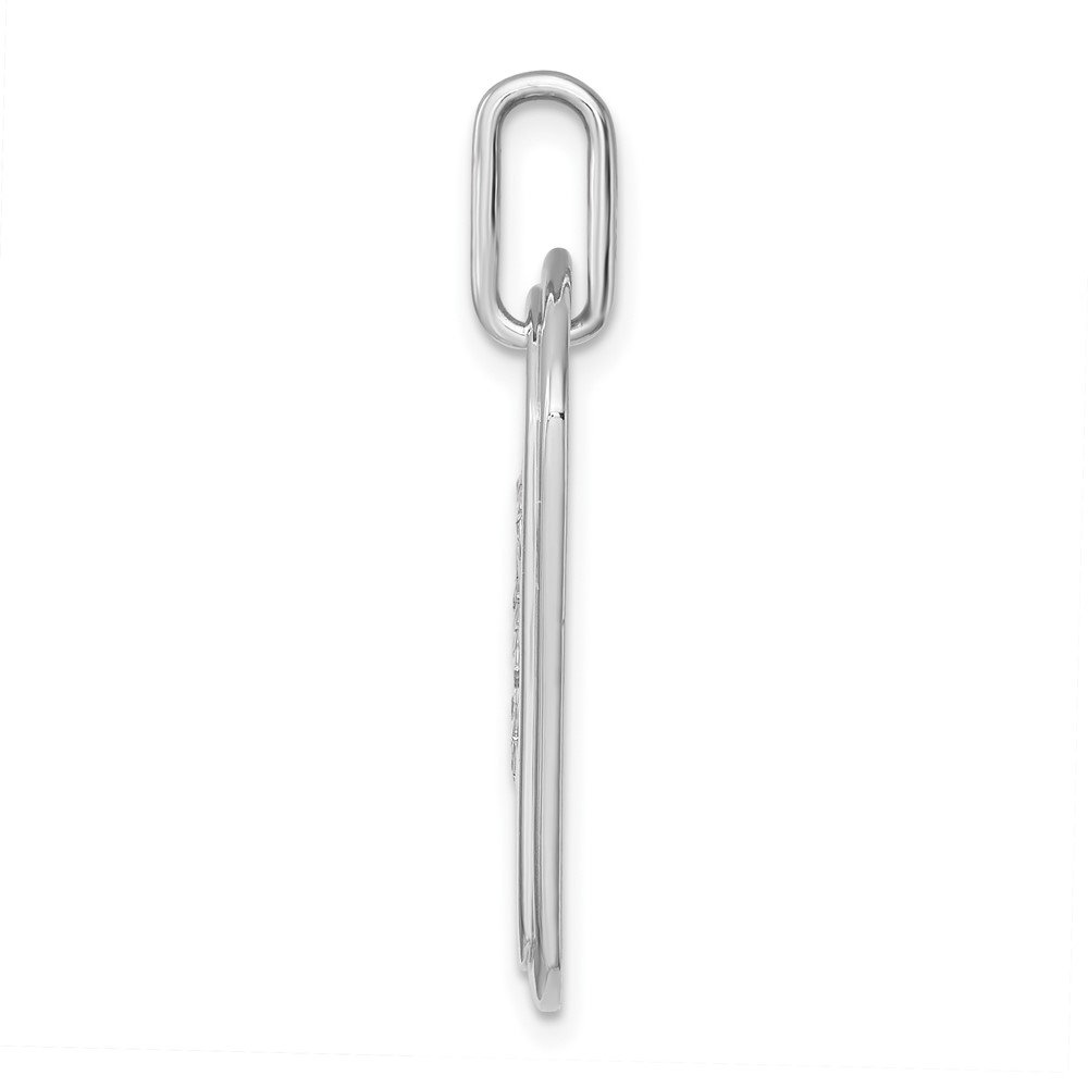 14K White Gold  Diamond Initial S Dog Tag Charm (PM9842S-017-WA)