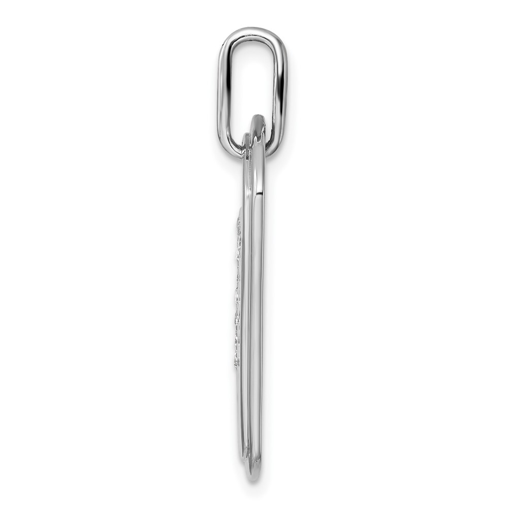14K White Gold  Diamond Initial T Dog Tag Charm (PM9842T-013-WA)
