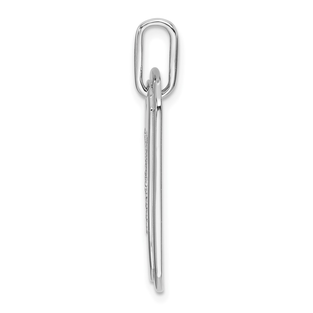 14K White Gold  Diamond Initial X Dog Tag Charm (PM9842X-018-WA)