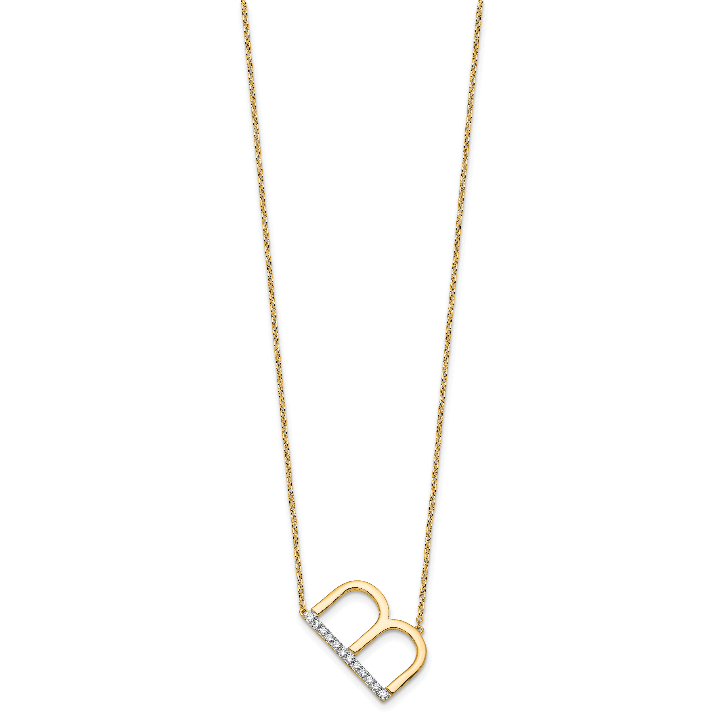 Sideways Diamond Initial B Necklace | J.C.’s Jewelry & Repair