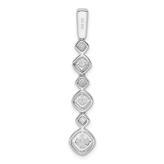 Sterling Silver CZ Graduated Pendant