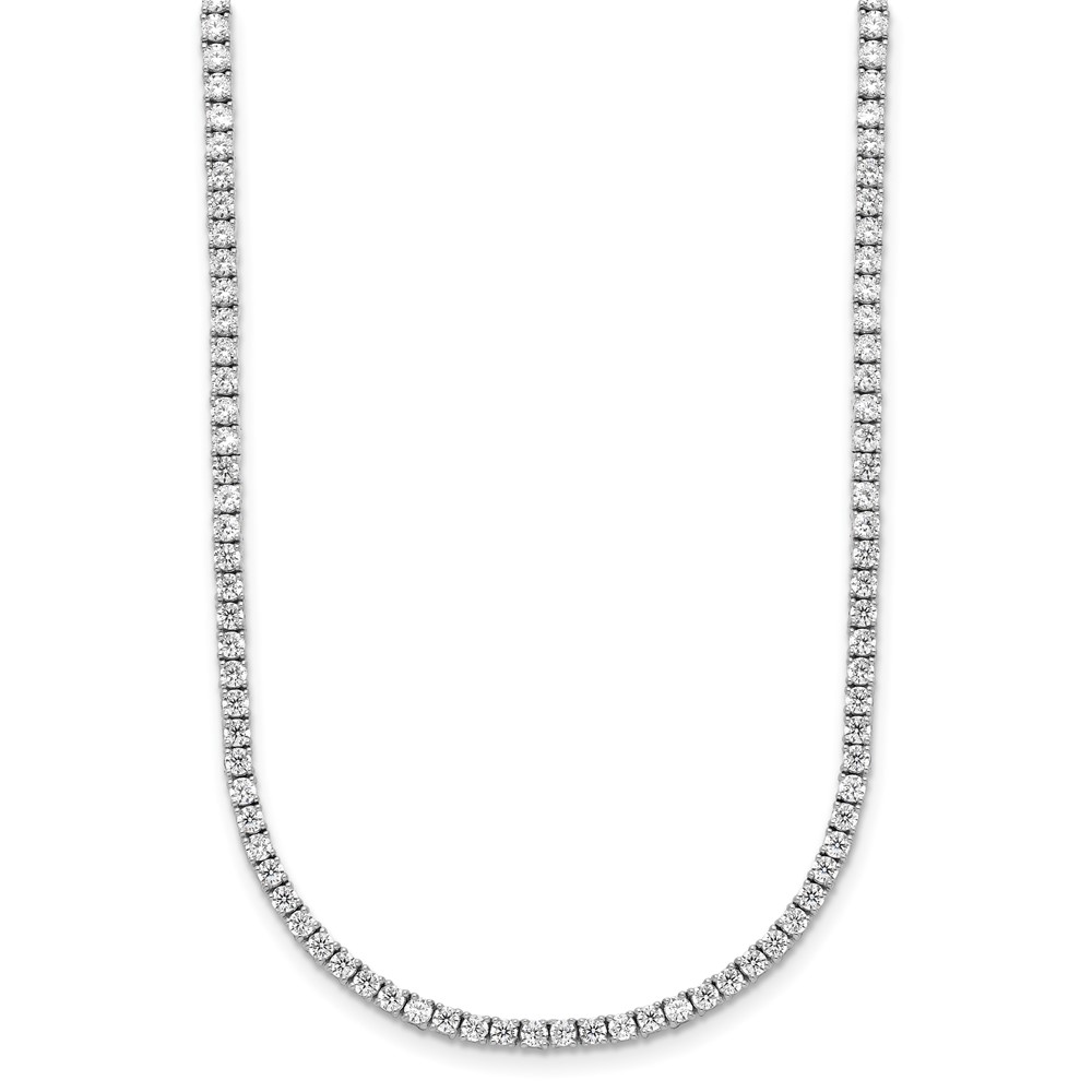 14k White Gold 5 carat Lab Grown Diamond VS/SI+ G+ Adjustable to 26 inch Tennis Bolo Necklace (PM9869-500-WLG)