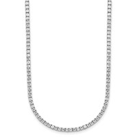 14K White Gold 5 Carat Lab Grown Diamond VS SI+ G+ Adjustable to Tennis Bolo Necklace, 26" view 2