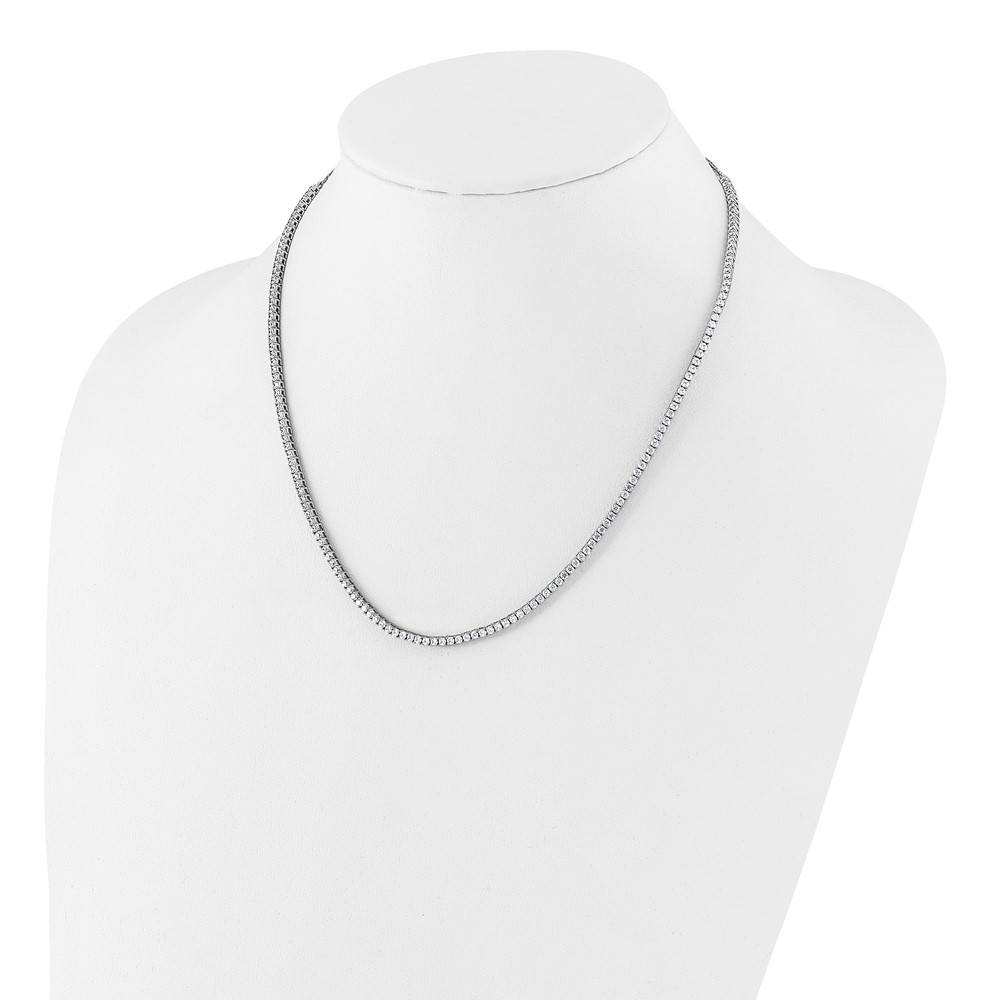 14k White Gold 5 carat Lab Grown Diamond VS/SI+ G+ Adjustable to 26 inch Tennis Bolo Necklace (PM9869-500-WLG)