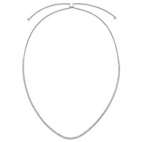 14K White Gold 5 Carat Lab Grown Diamond VS SI+ G+ Adjustable to Tennis Bolo Necklace, 26" view 4