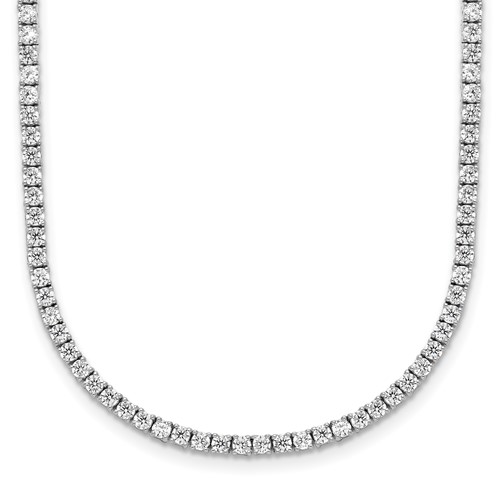 14K White Gold 5 Carat Lab Grown Diamond VS SI+ G+ Adjustable to Tennis Bolo Necklace, 26"