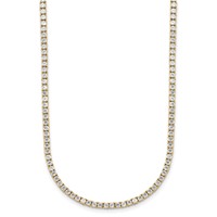 14K White Gold 5 Carat Lab Grown Diamond VS SI+ G+ Adjustable to Tennis Bolo Necklace, 26" view 2