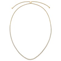 14K White Gold 5 Carat Lab Grown Diamond VS SI+ G+ Adjustable to Tennis Bolo Necklace, 26" view 4