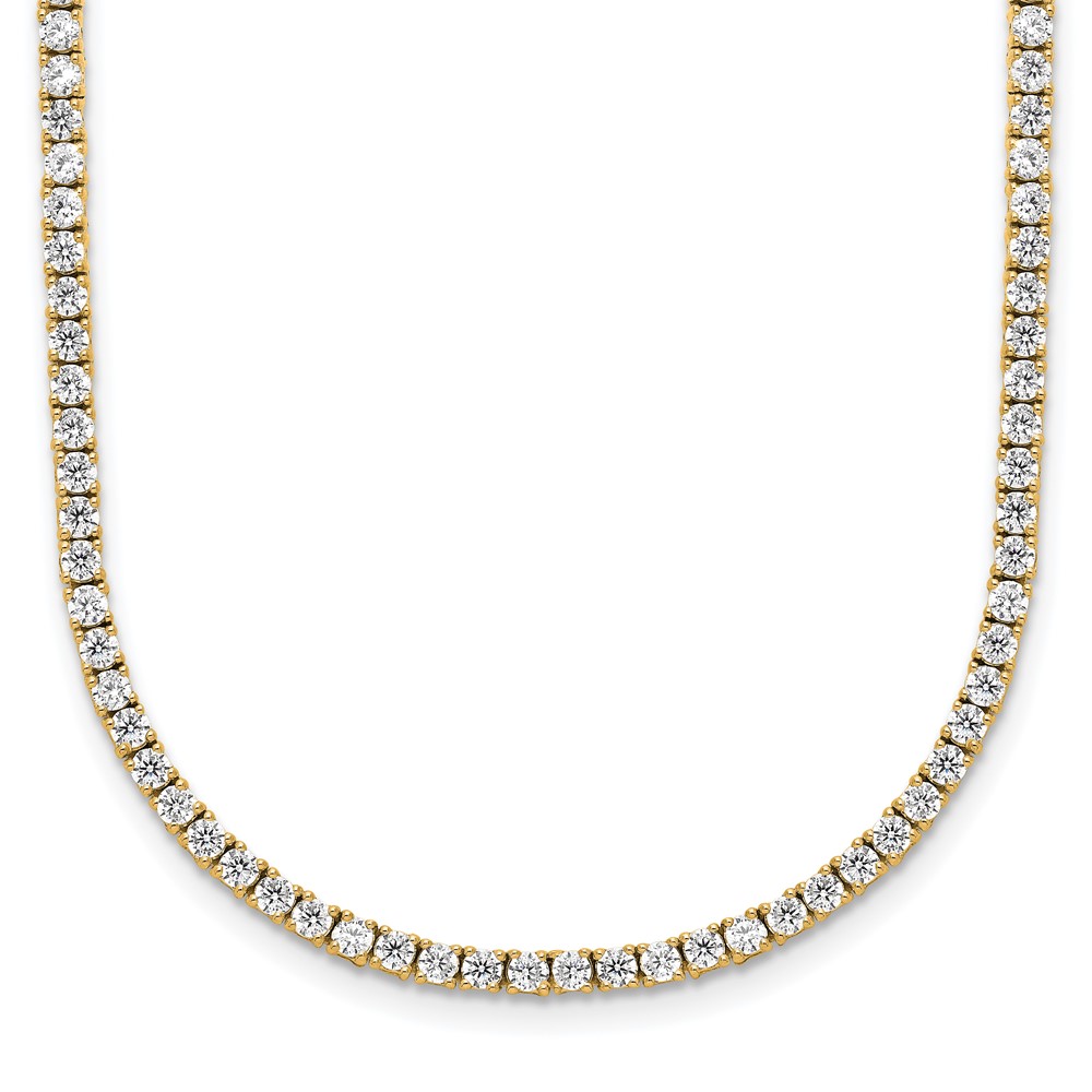 14K White Gold 5 Carat Lab Grown Diamond VS SI+ G+ Adjustable to Tennis Bolo Necklace, 26"