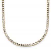14K White Gold 5 Carat Lab Grown Diamond VS SI+ G+ Adjustable to Tennis Bolo Necklace, 26" view 1