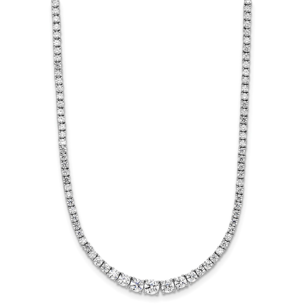 14k White Gold 5 carat Lab Grown Diamond VS/SI+ G+ Adjustable to 24 inch Tennis Bolo Necklace (PM9870-500-WLG)