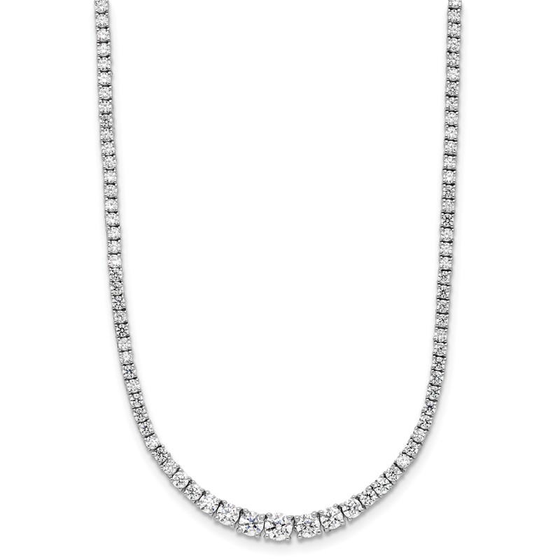 14k White Gold 5 carat Lab Grown Diamond VS/SI+ G+ Adjustable to 24 inch Tennis Bolo Necklace