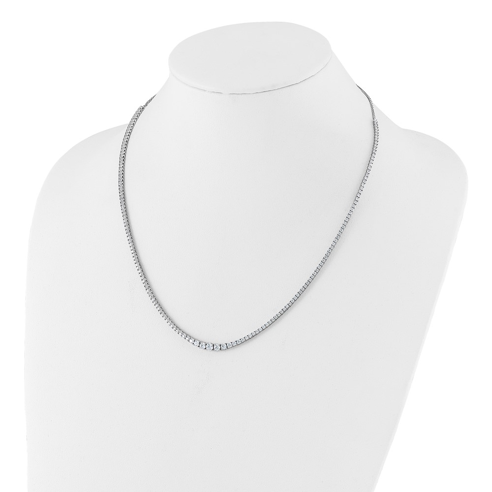 14k White Gold 5 carat Lab Grown Diamond VS/SI+ G+ Adjustable to 24 inch Tennis Bolo Necklace (PM9870-500-WLG)