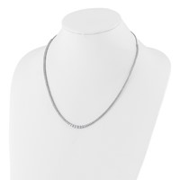 14K White Gold 5 Carat Lab Grown Diamond VS SI+ G+ Adjustable to Tennis Bolo Necklace, 24" view 3