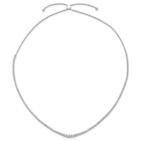 14K White Gold 5 Carat Lab Grown Diamond VS SI+ G+ Adjustable to Tennis Bolo Necklace, 24" view 4