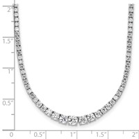 14K White Gold 5 Carat Lab Grown Diamond VS SI+ G+ Adjustable to Tennis Bolo Necklace, 24" view 5