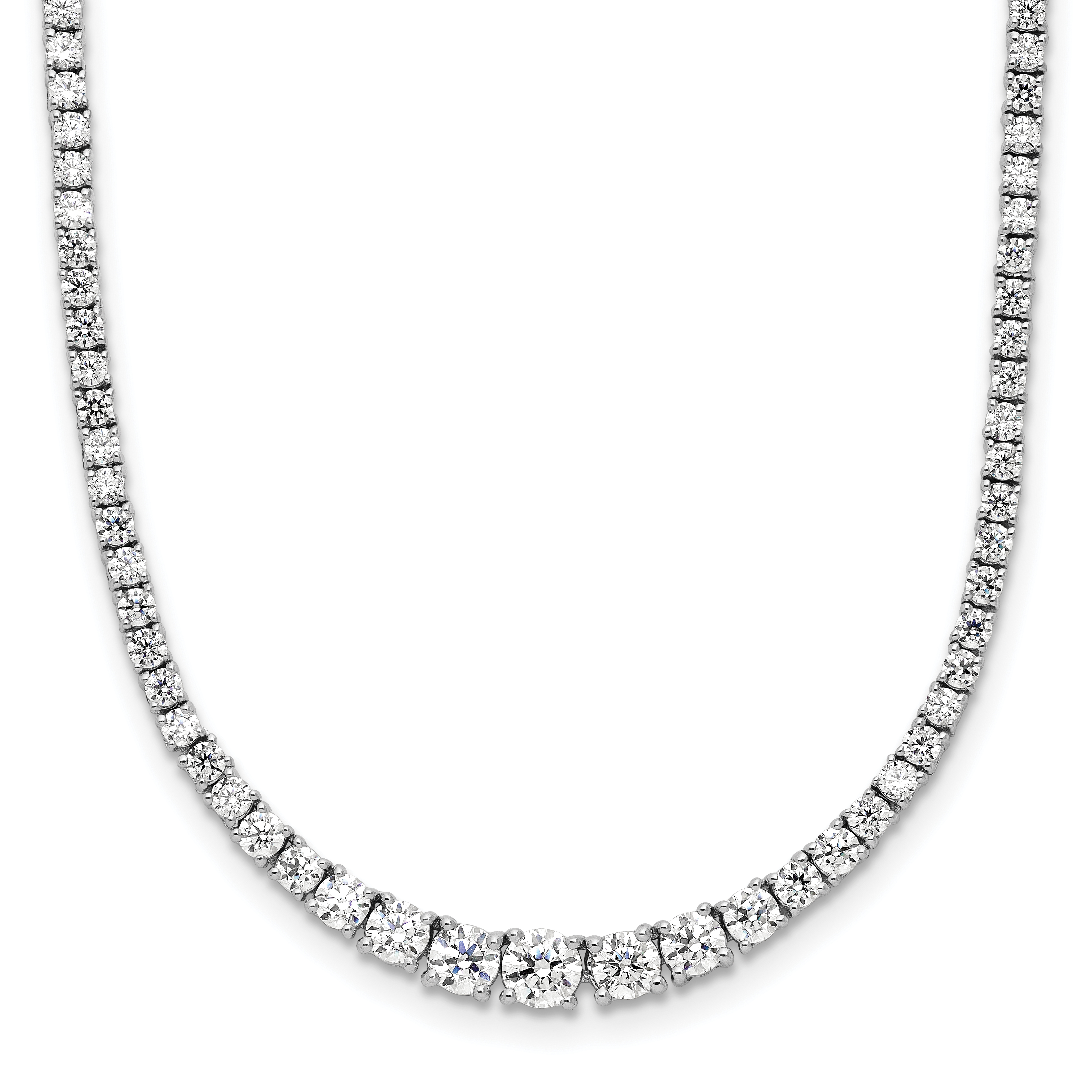 14k White Gold 5 carat Lab Grown Diamond VS/SI+ G+ Adjustable to 24 inch Tennis Bolo Necklace (PM9870-500-WLG)