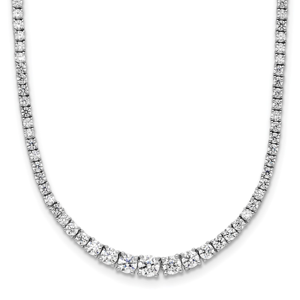 14k White Gold 5 carat Lab Grown Diamond VS/SI+ G+ Adjustable to 24 inch Tennis Bolo Necklace (PM9870-500-WLG)