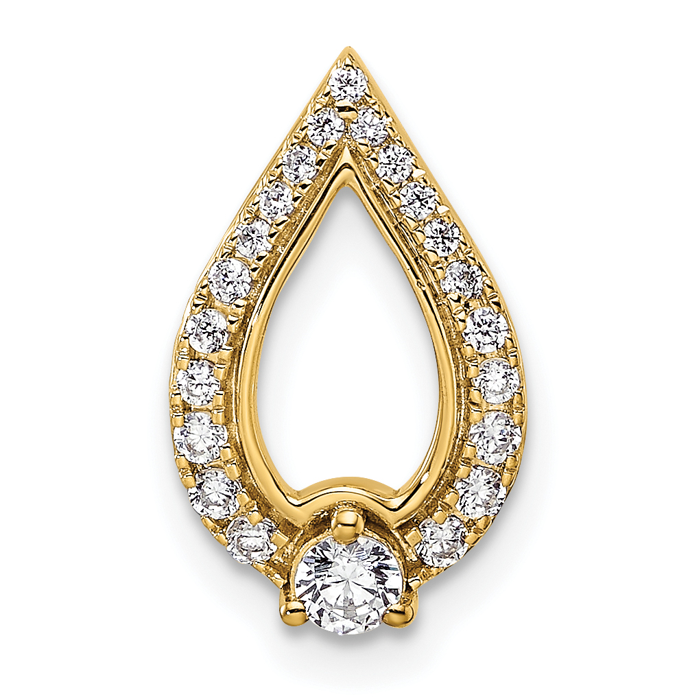 14k Polished 1/4 carat Diamond Teardrop Chain Slide (PM9939-025-YA)