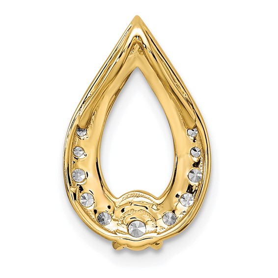 14k Polished 1/2 carat Diamond Teardrop Chain Slide