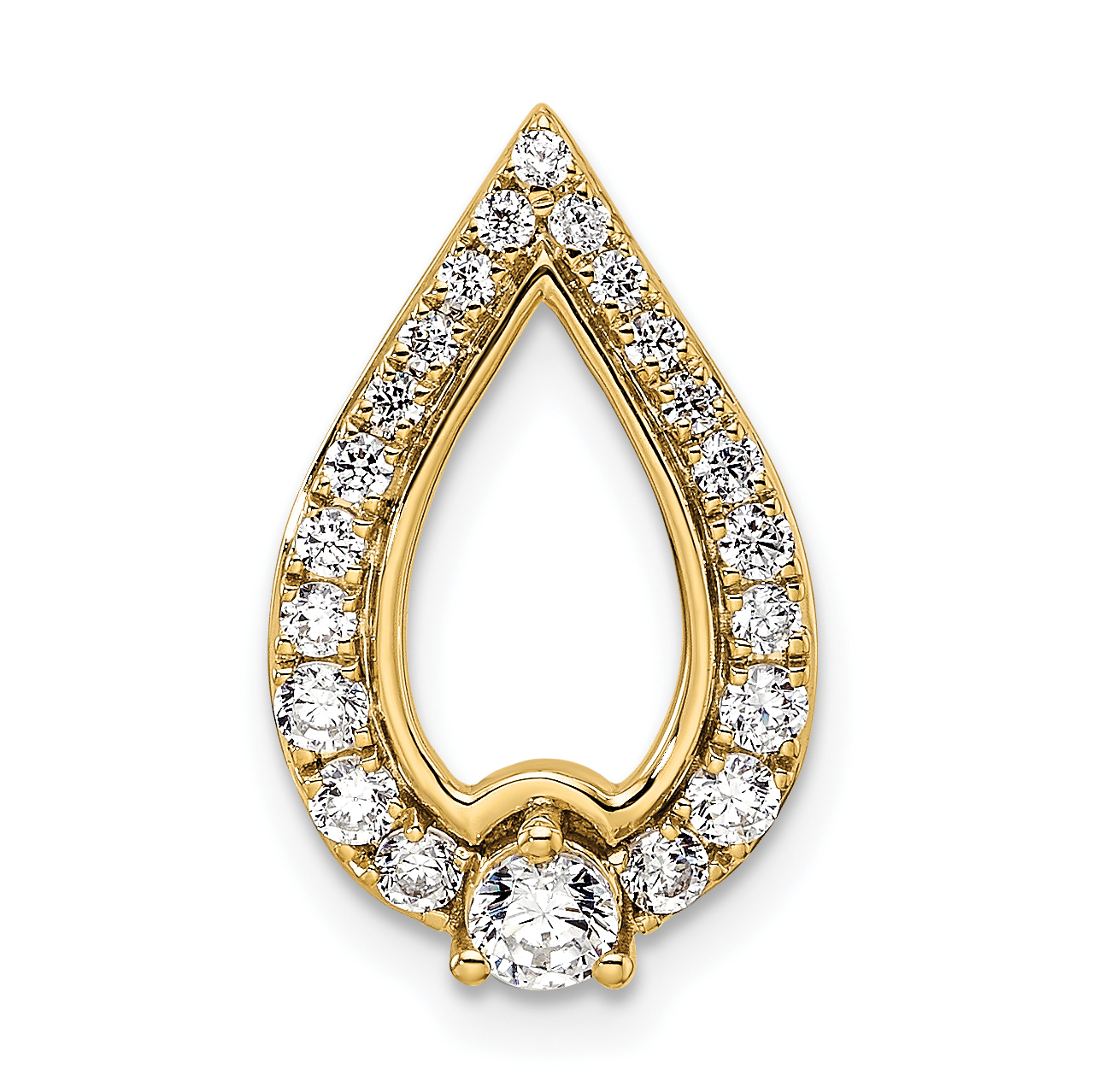 14k Polished 1/2 carat Diamond Teardrop Chain Slide (PM9939-050-YA)