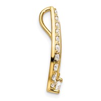 14K Yellow Gold 1 Carat Lab Grown Diamond VS SI+ G+ Teardrop Chain Slide Pendant view 2