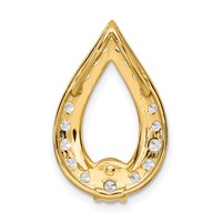 14K Yellow Gold 1 Carat Lab Grown Diamond VS SI+ G+ Teardrop Chain Slide Pendant view 3