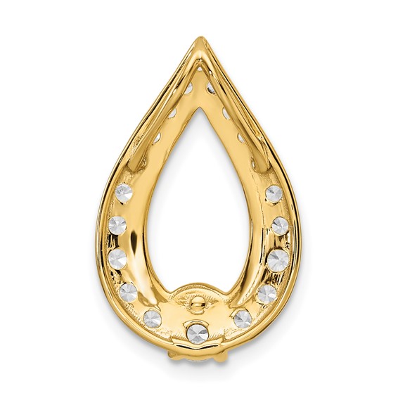 14k 1 carat Lab Grown Diamond VS/SI+ G+ Teardrop Chain Slide Pendant