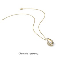 14K Yellow Gold 1 Carat Lab Grown Diamond VS SI+ G+ Teardrop Chain Slide Pendant view 5
