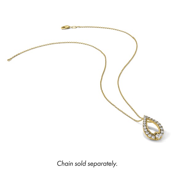 14k Polished 1/2 carat Diamond Teardrop Chain Slide